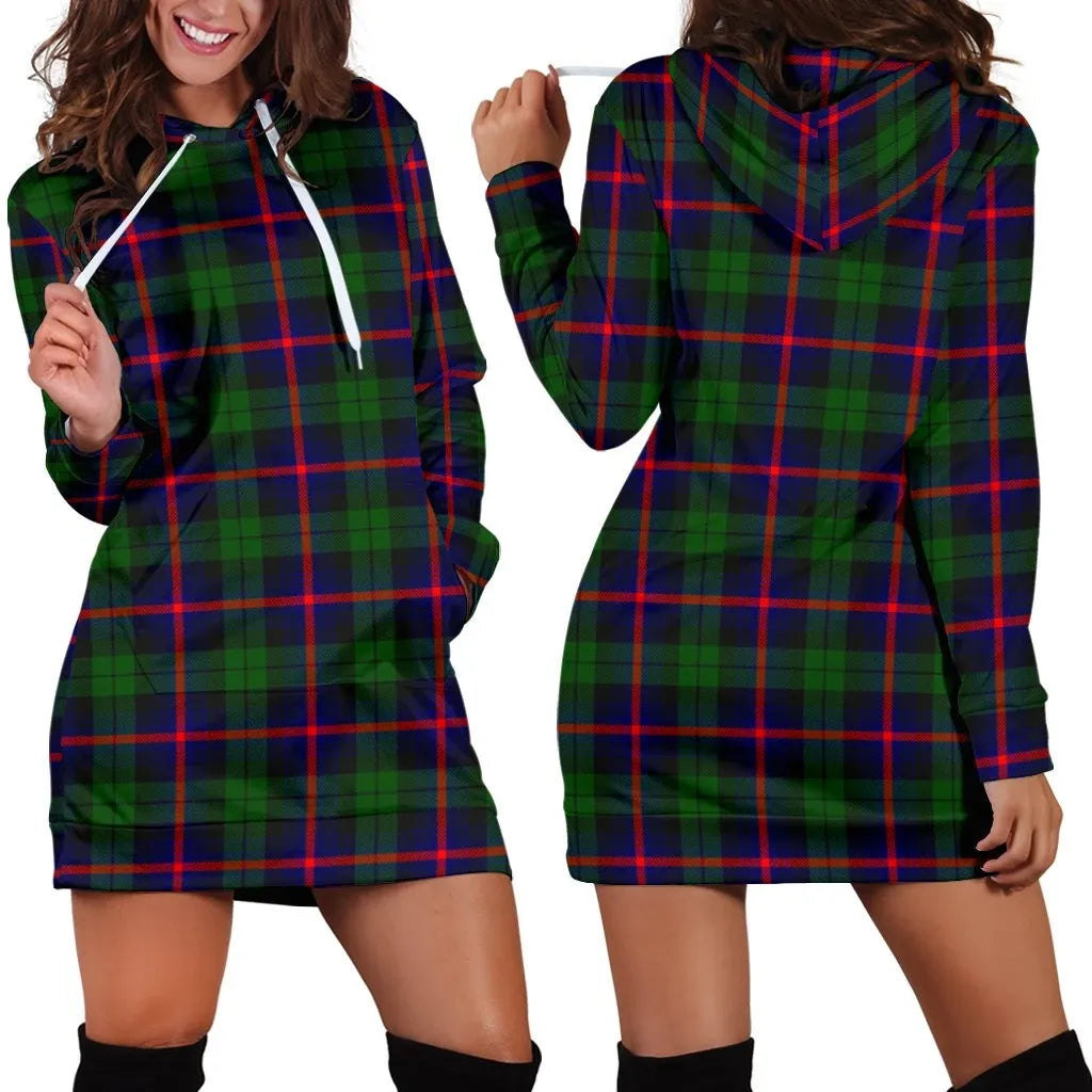 Urquhart Modern Tartan Plaid Hoodie Dress