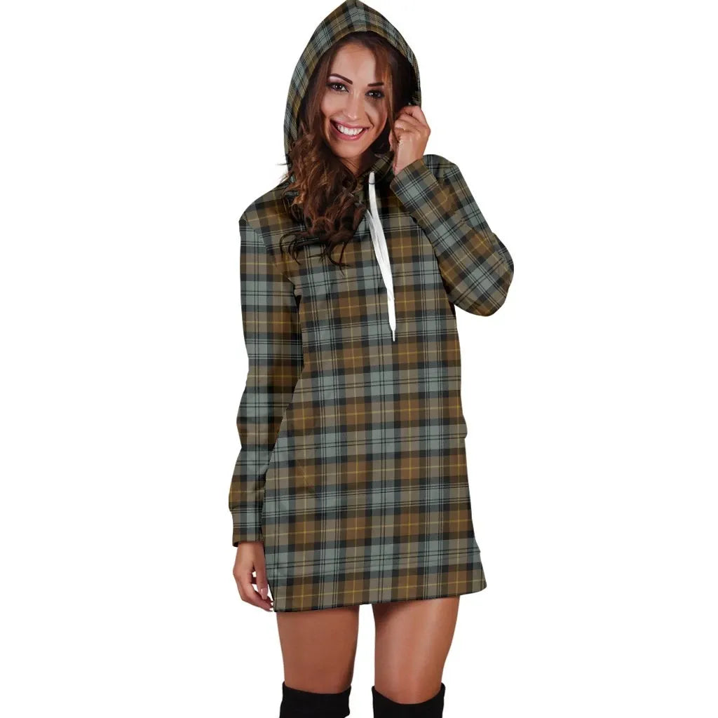 Gordon Weathered Tartan Plaid Hoodie Dress