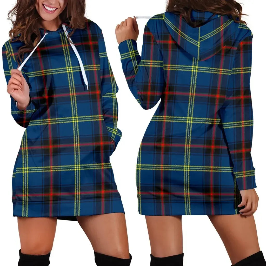 Grewar Tartan Plaid Hoodie Dress