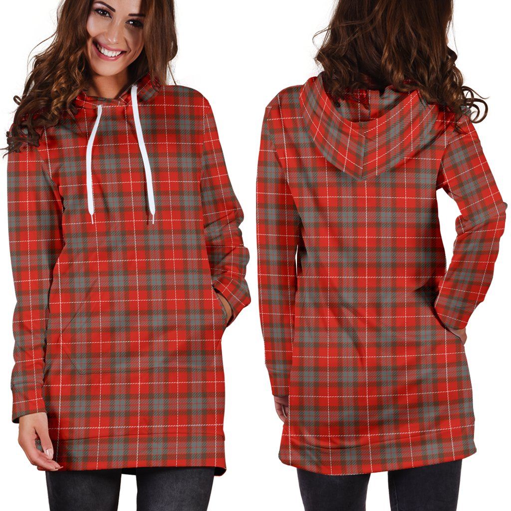 Fraser Weathered Tartan Plaid Hoodie Dress