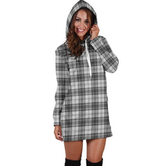 Douglas Grey Modern Tartan Plaid Hoodie Dress