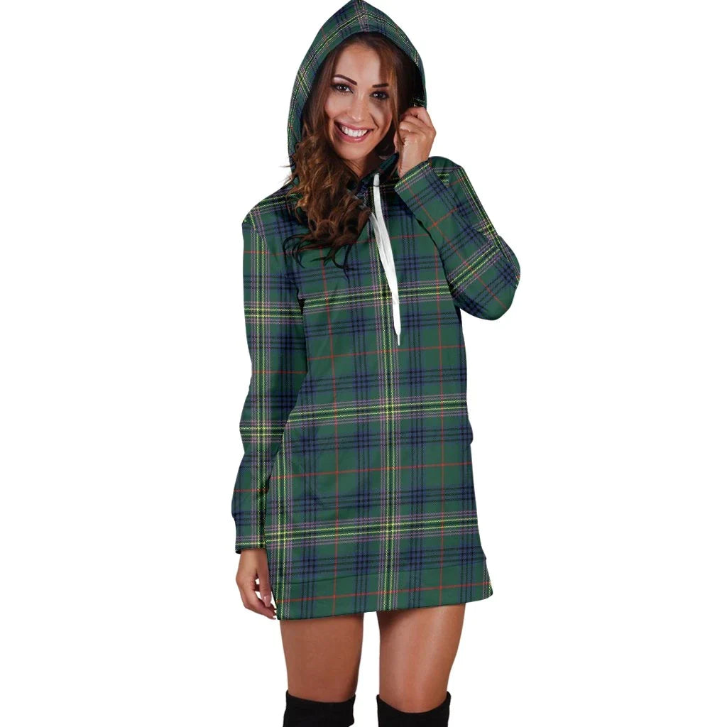 Kennedy Modern Tartan Plaid Hoodie Dress