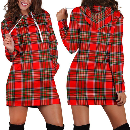 MacBean Modern Tartan Plaid Hoodie Dress