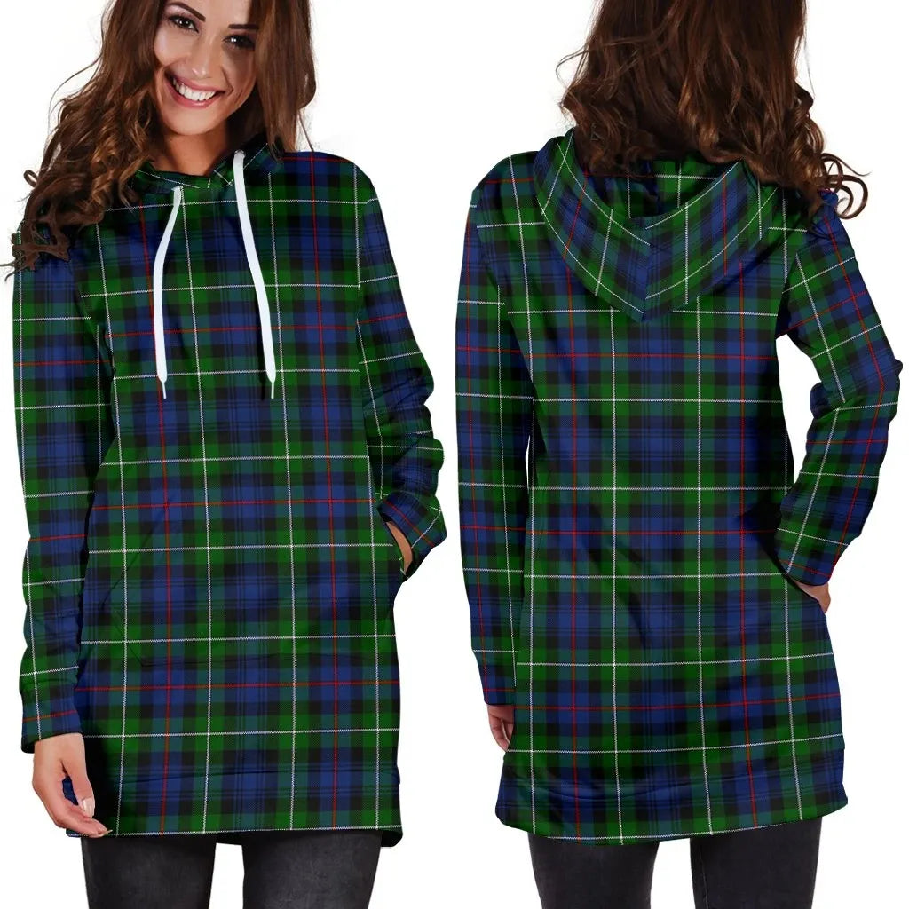 MacKenzie Modern Tartan Plaid Hoodie Dress