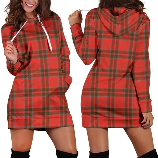 Grant Weathered Tartan Plaid Hoodie Dress