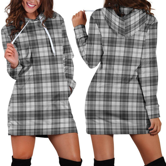 Douglas Grey Modern Tartan Plaid Hoodie Dress