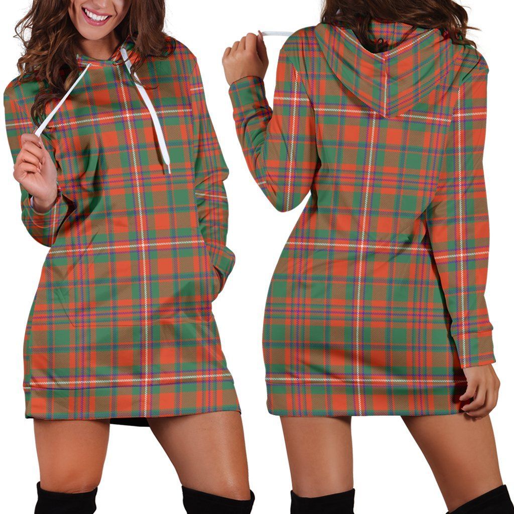 MacKinnon Ancient Tartan Plaid Hoodie Dress