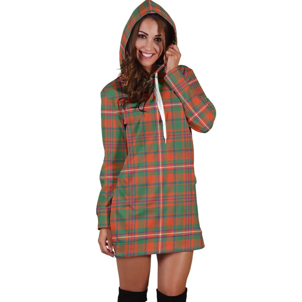 MacKinnon Ancient Tartan Plaid Hoodie Dress