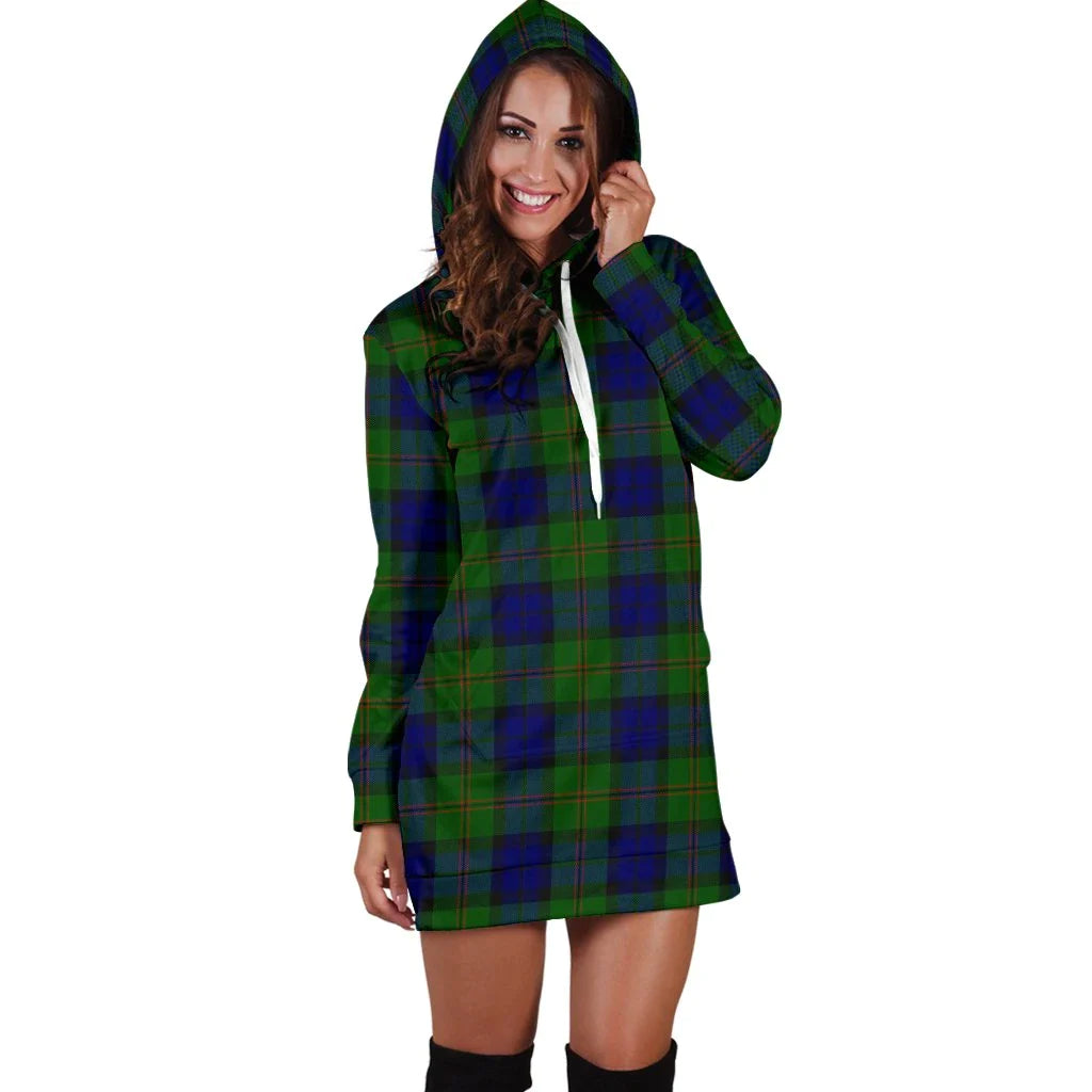 Dundas Modern Tartan Plaid Hoodie Dress