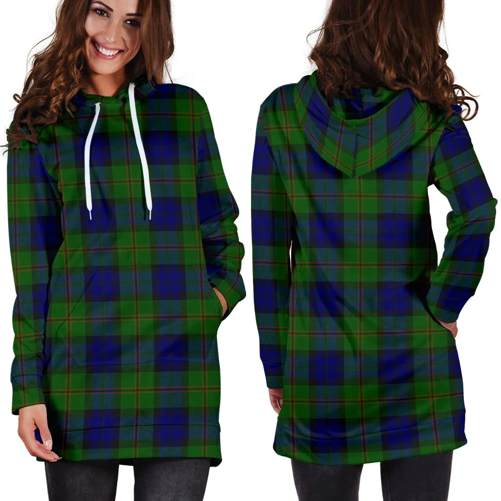 Dundas Modern Tartan Plaid Hoodie Dress