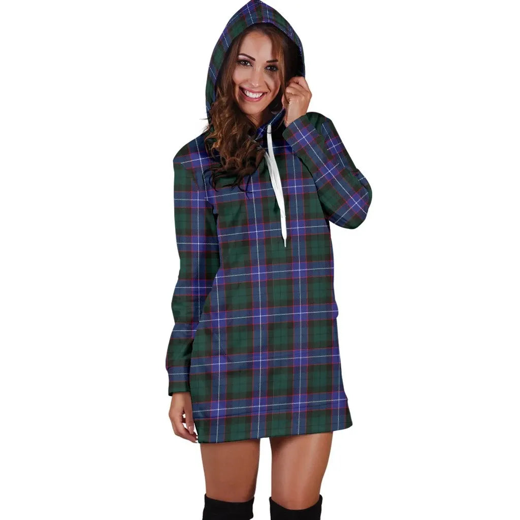 Hunter Modern Tartan Plaid Hoodie Dress