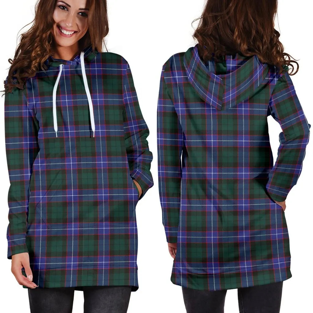 Hunter Modern Tartan Plaid Hoodie Dress