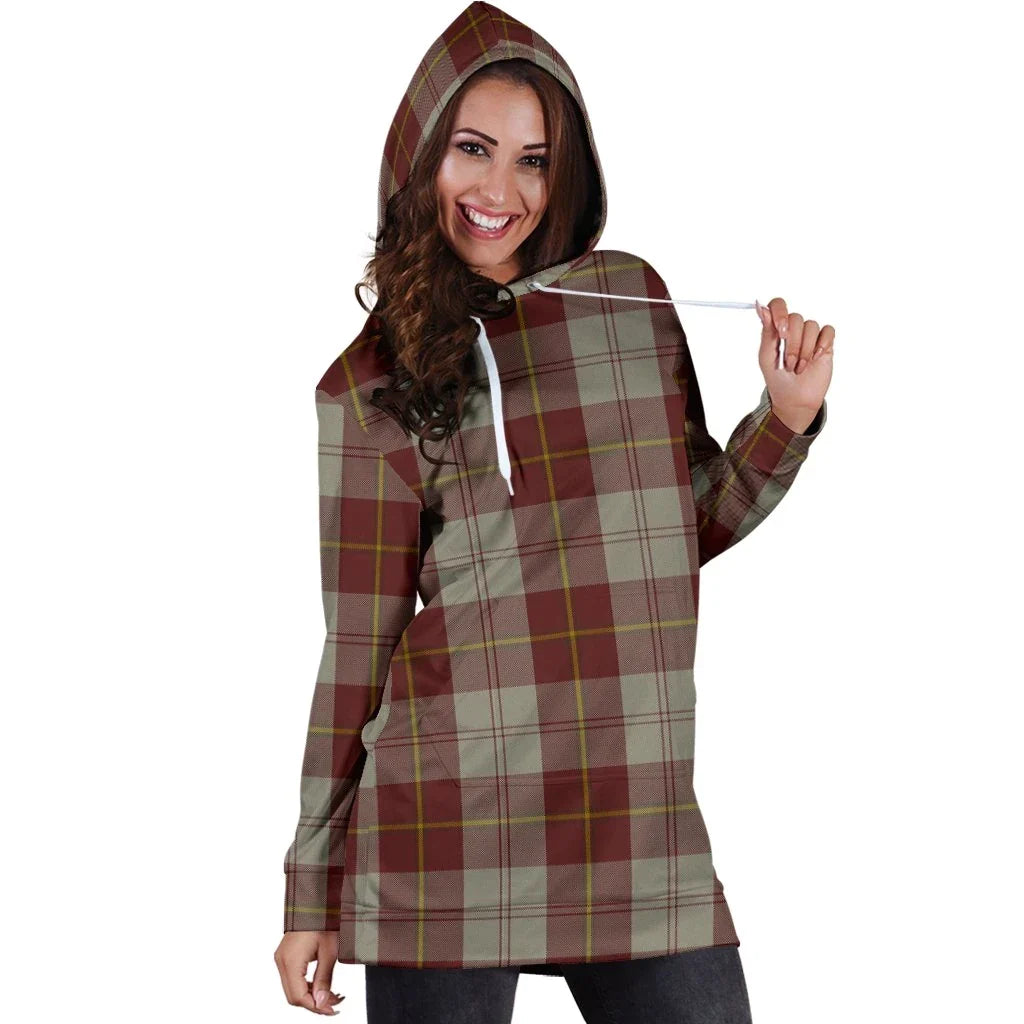 Cunningham Burgundy Dancers Tartan Plaid Hoodie Dress