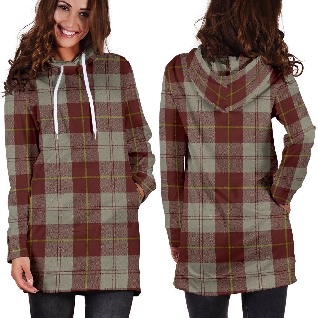 Cunningham Burgundy Dancers Tartan Plaid Hoodie Dress