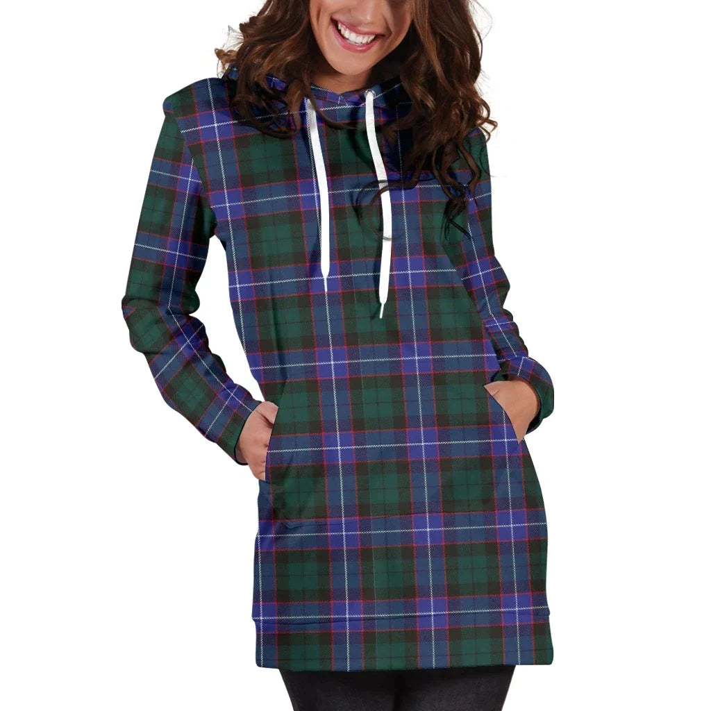 Hunter Modern Tartan Plaid Hoodie Dress