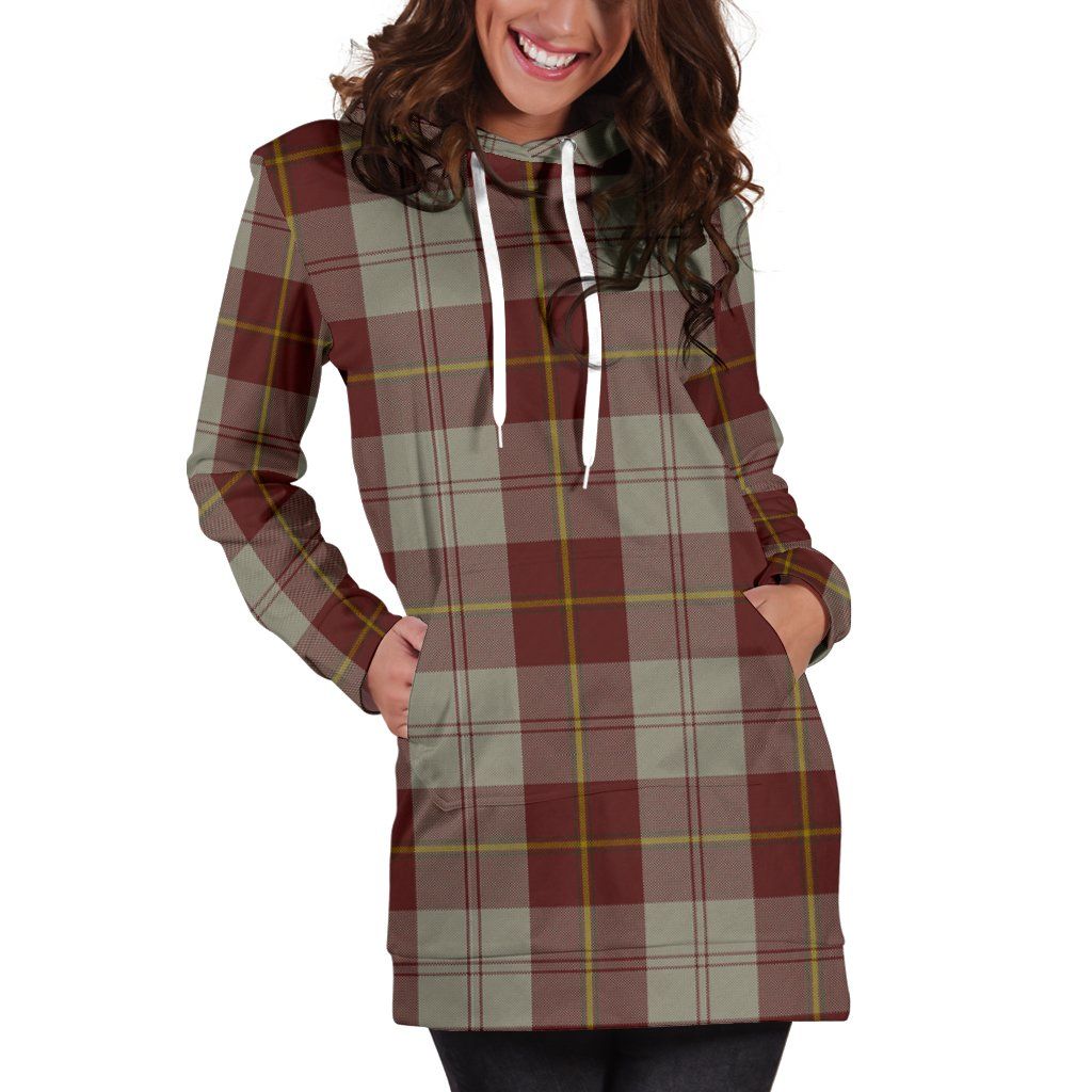 Cunningham Burgundy Dancers Tartan Plaid Hoodie Dress