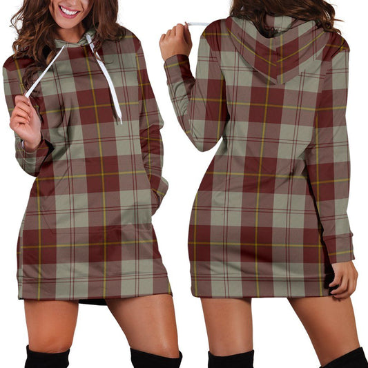 Cunningham Burgundy Dancers Tartan Plaid Hoodie Dress