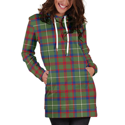 Shaw Green Modern Tartan Plaid Hoodie Dress