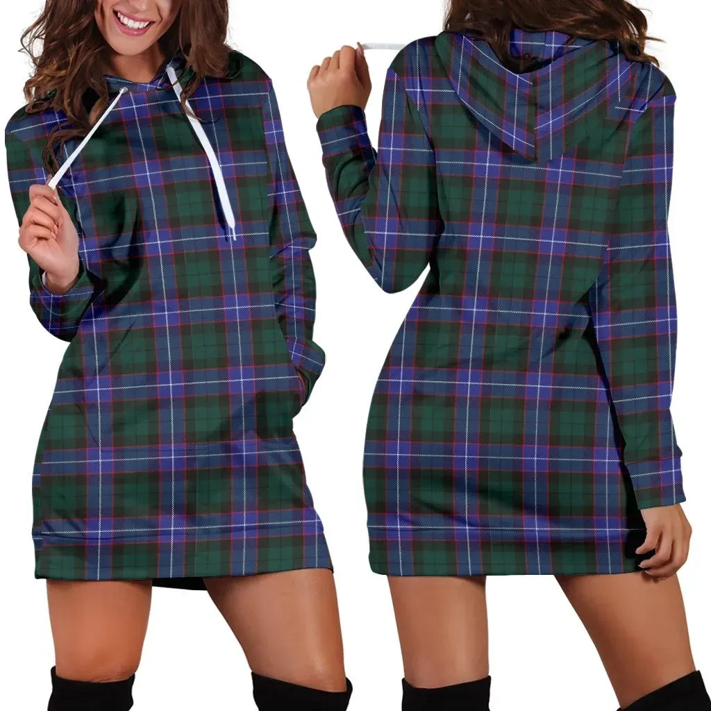 Hunter Modern Tartan Plaid Hoodie Dress