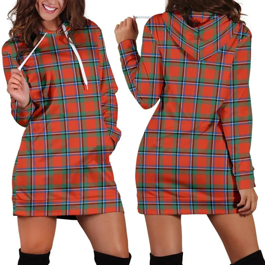 Sinclair Ancient Tartan Plaid Hoodie Dress