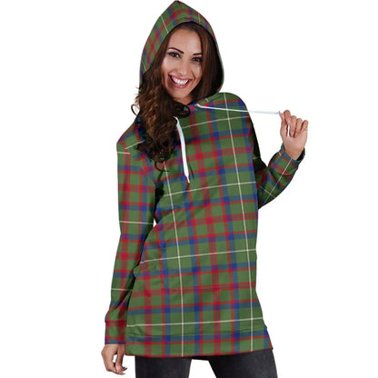 Shaw Green Modern Tartan Plaid Hoodie Dress