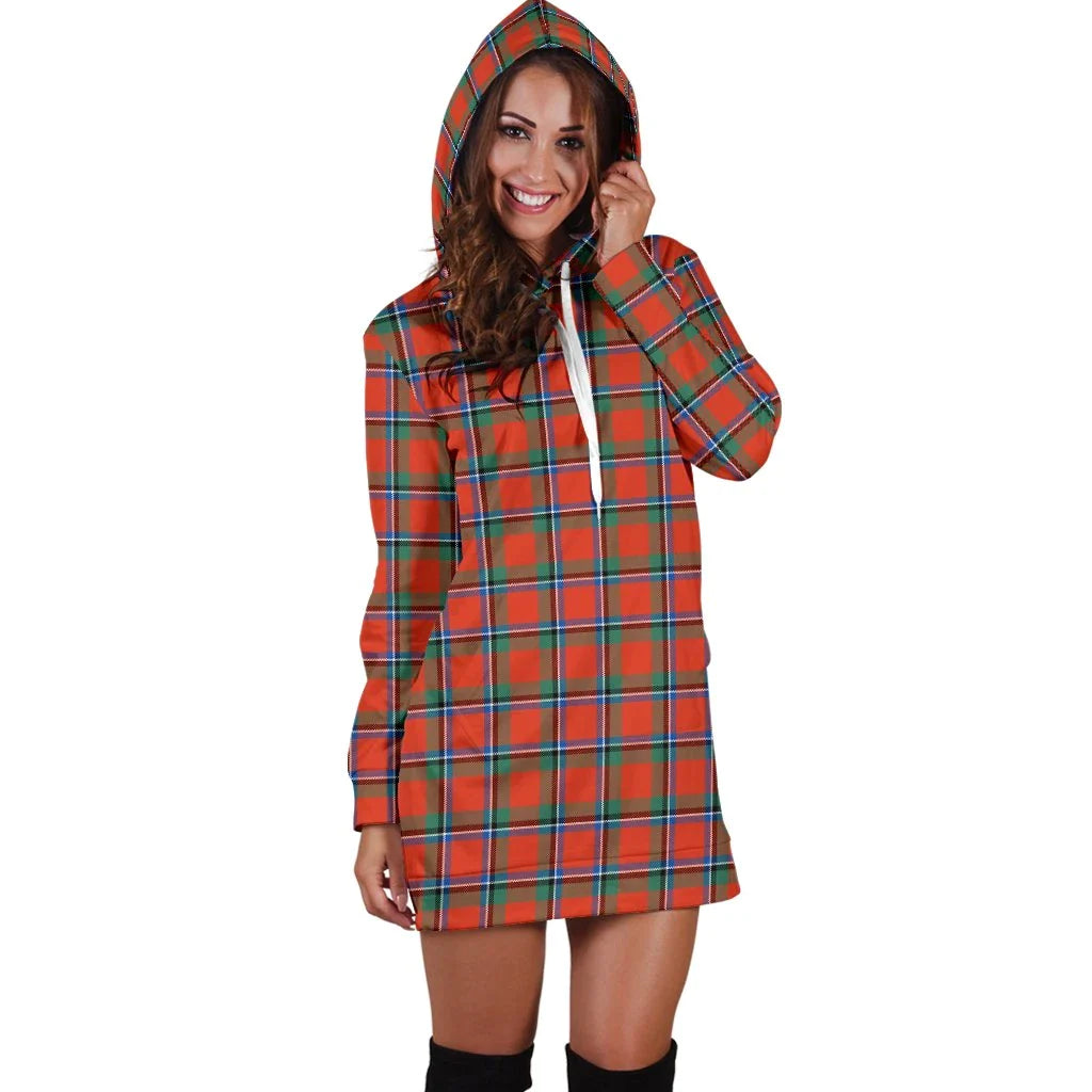 Sinclair Ancient Tartan Plaid Hoodie Dress