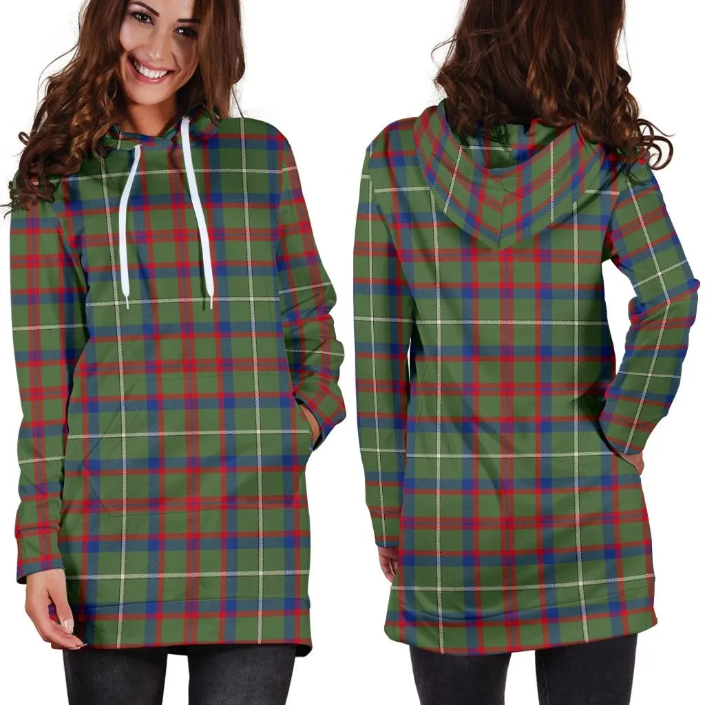 Shaw Green Modern Tartan Plaid Hoodie Dress