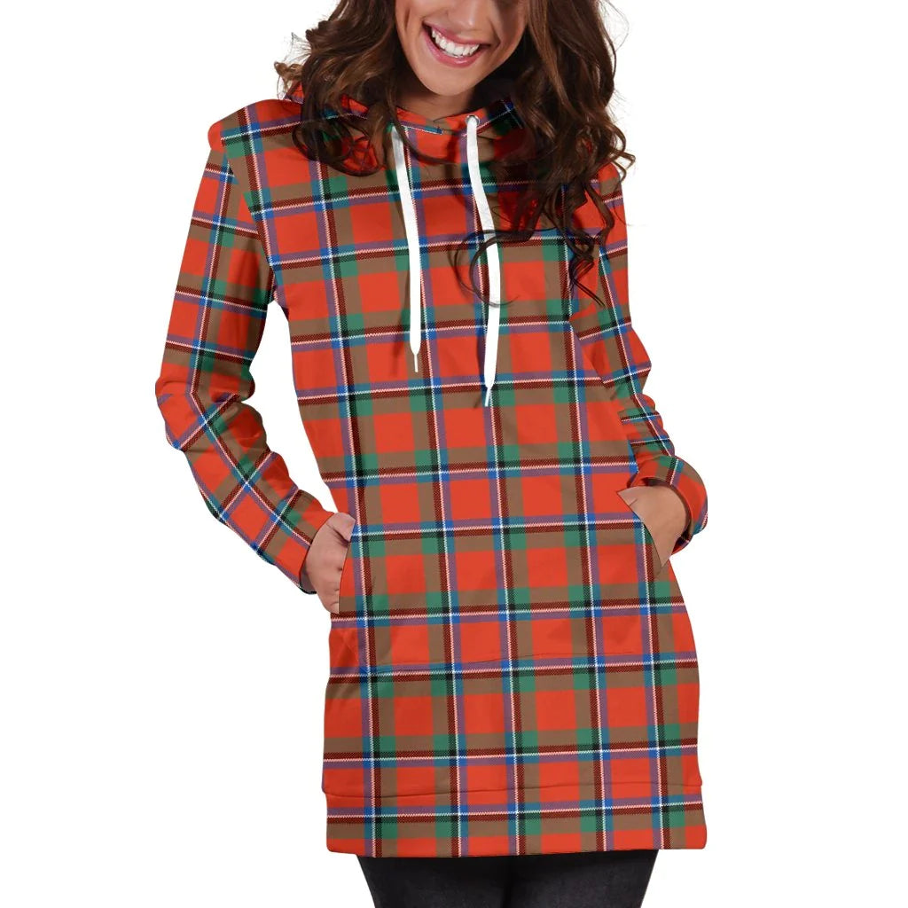 Sinclair Ancient Tartan Plaid Hoodie Dress