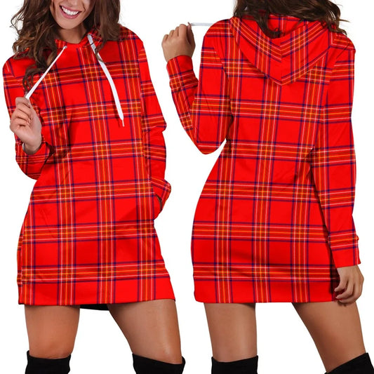 Burnett Modern Tartan Plaid Hoodie Dress