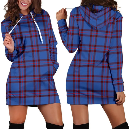 Elliot Modern Tartan Plaid Hoodie Dress