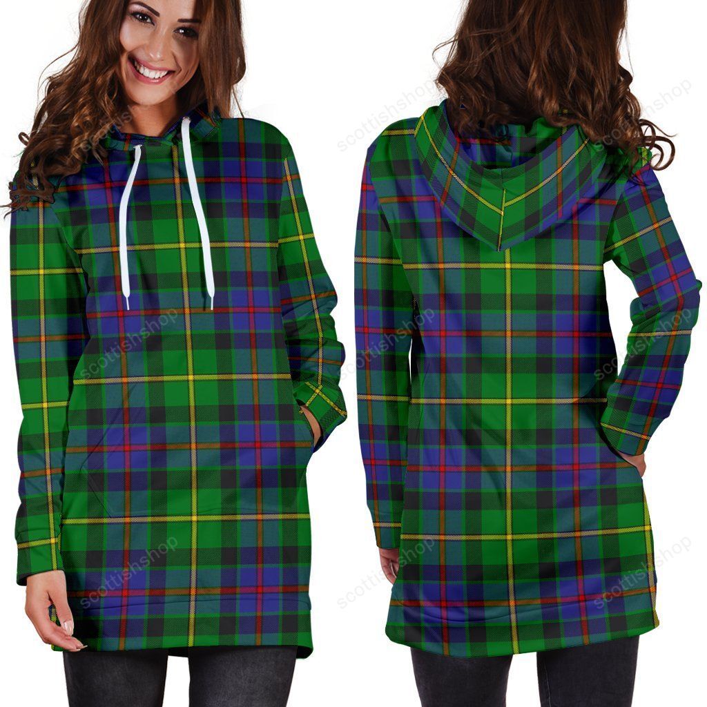 Tait Modern Tartan Plaid Hoodie Dress