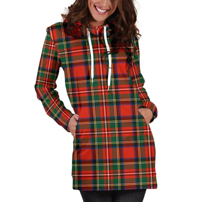 Stewart Royal Modern Tartan Plaid Hoodie Dress