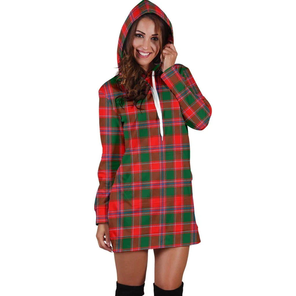 Dalziel Modern Tartan Plaid Hoodie Dress