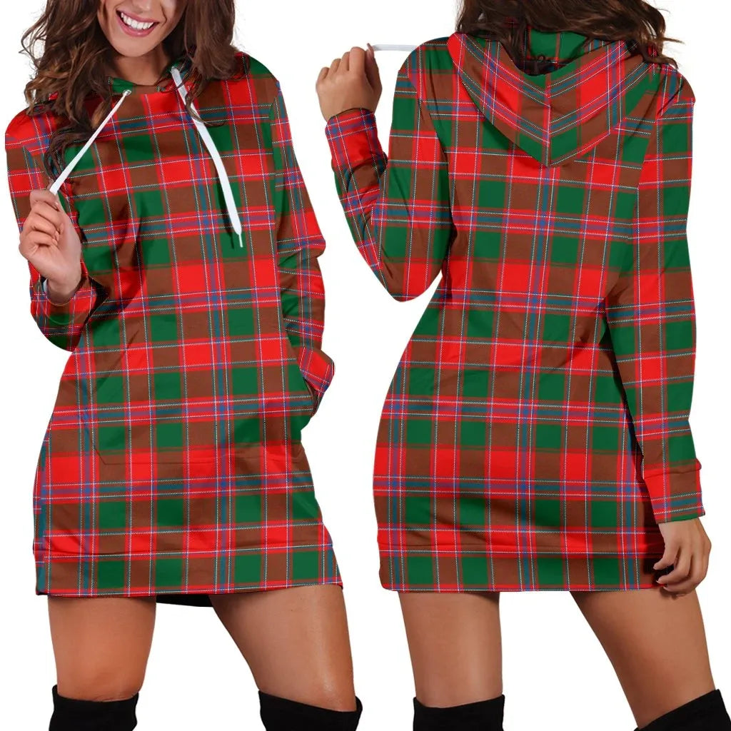 Dalziel Modern Tartan Plaid Hoodie Dress