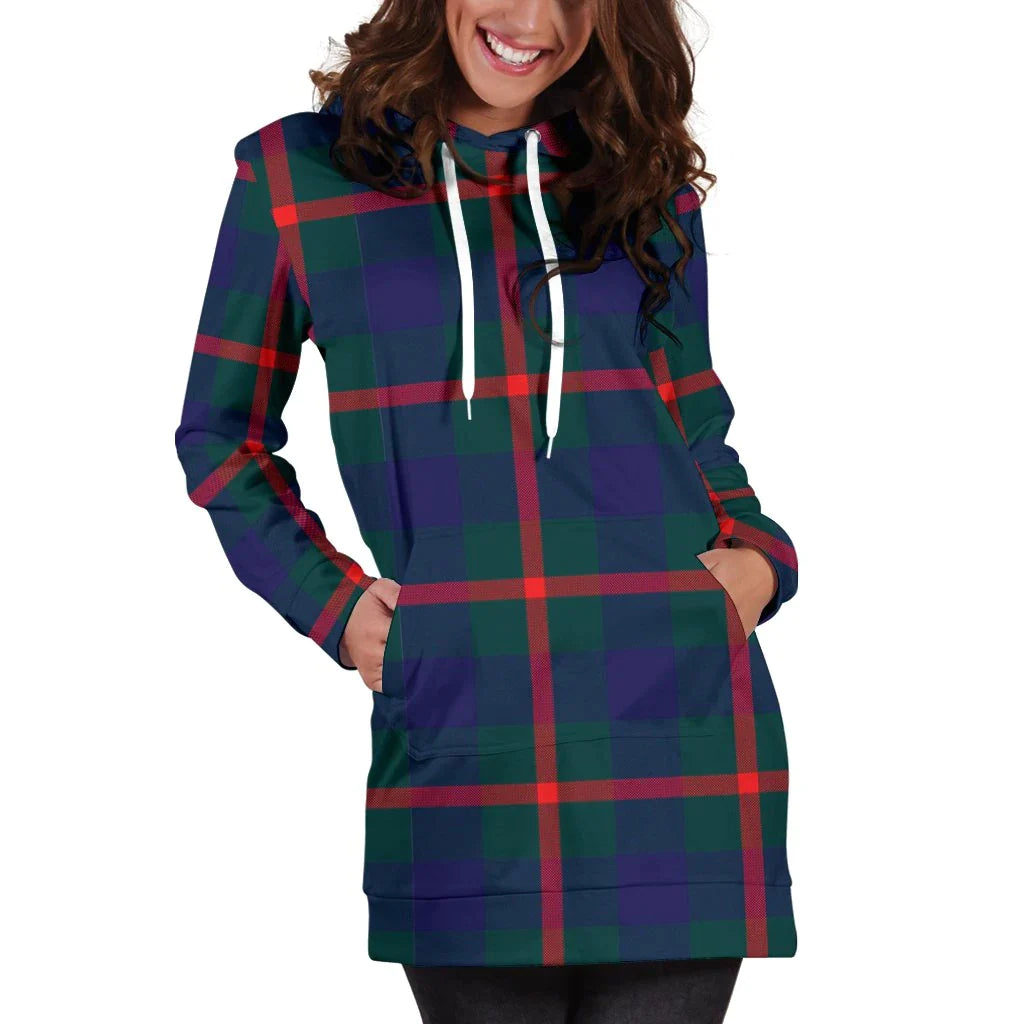 Agnew Modern Tartan Plaid Hoodie Dress