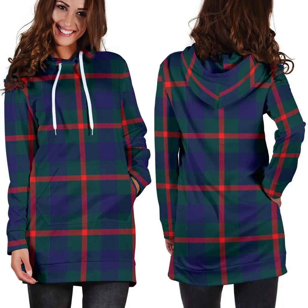 Agnew Modern Tartan Plaid Hoodie Dress