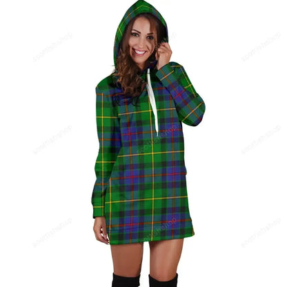 Tait Modern Tartan Plaid Hoodie Dress