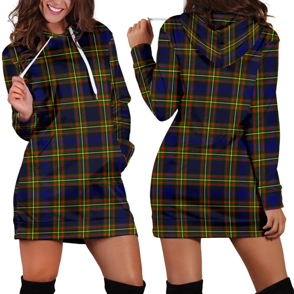 MacLellan Modern Tartan Plaid Hoodie Dress