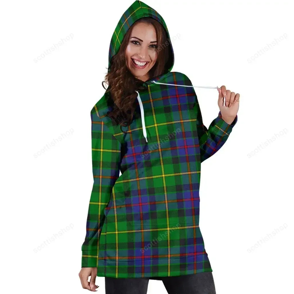 Tait Modern Tartan Plaid Hoodie Dress