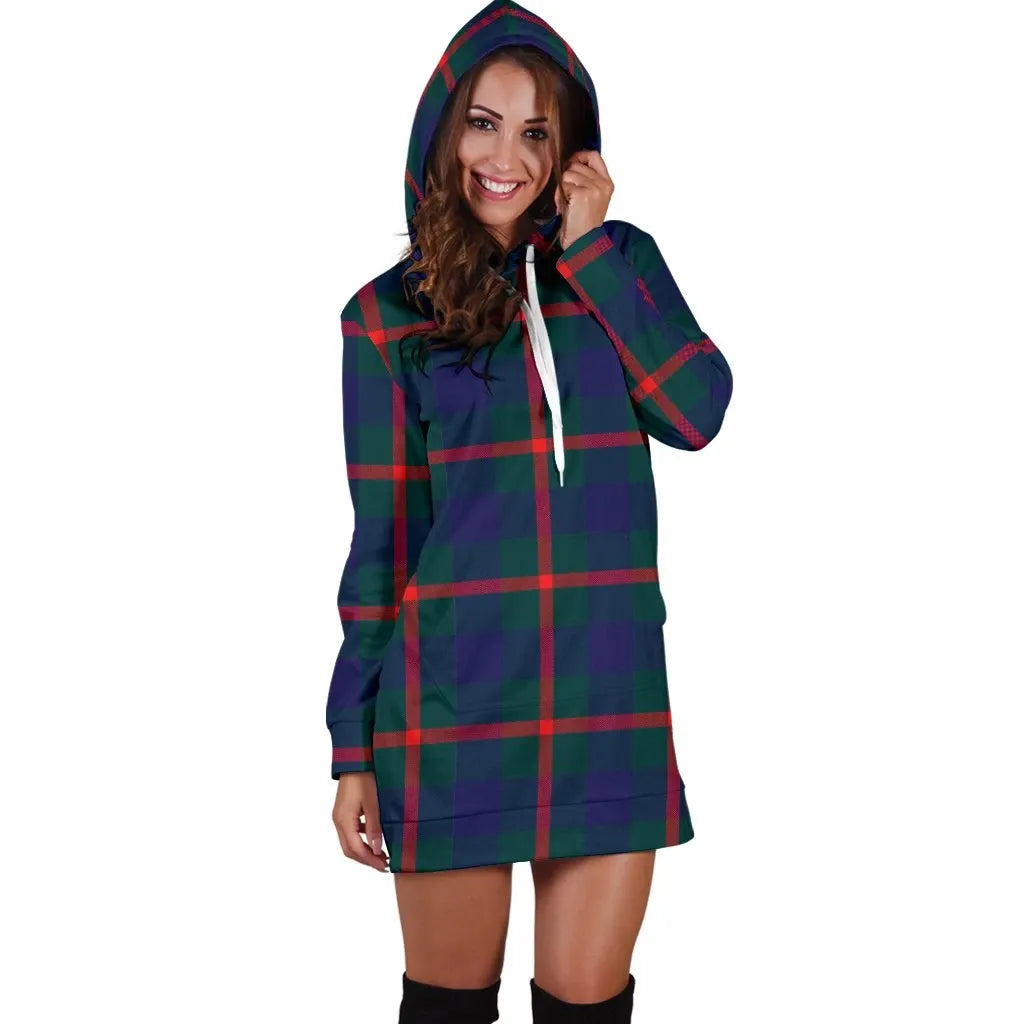 Agnew Modern Tartan Plaid Hoodie Dress