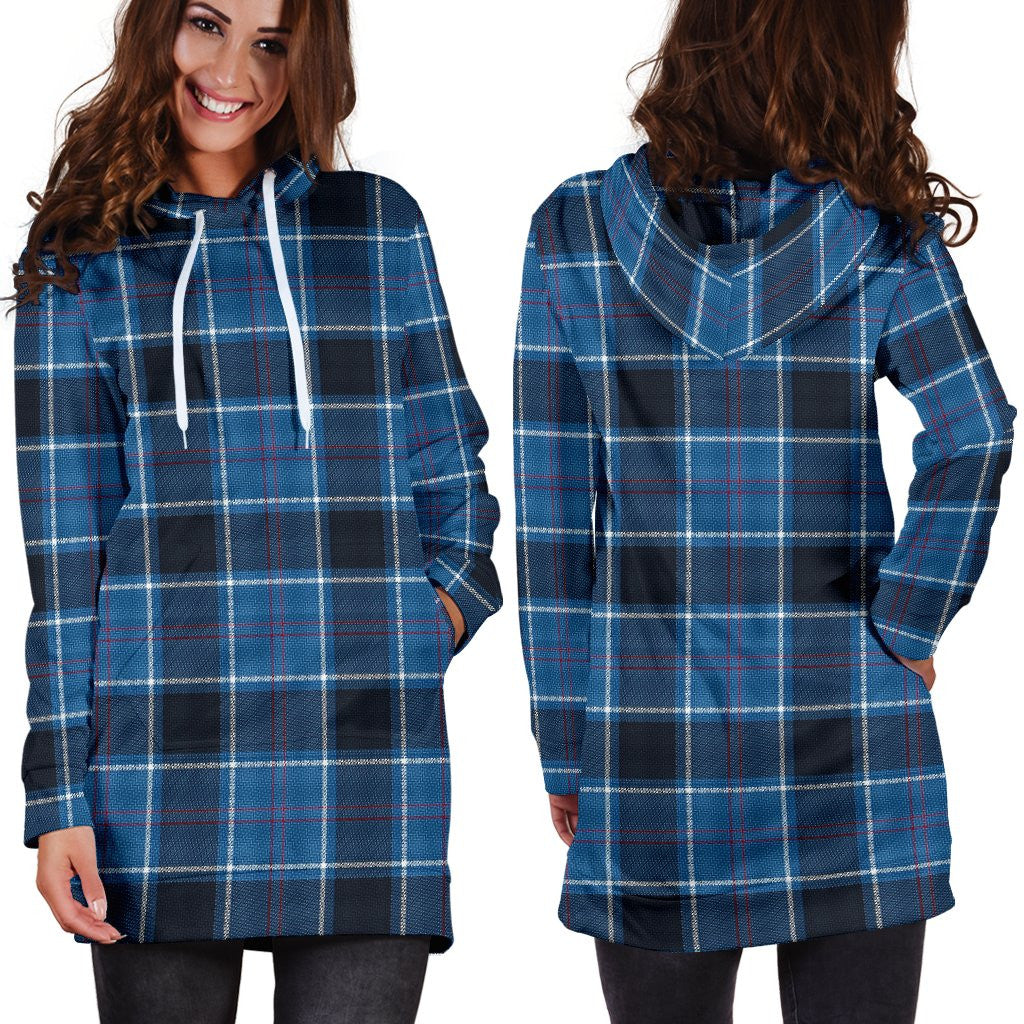 US Navy Tartan Plaid Hoodie Dress