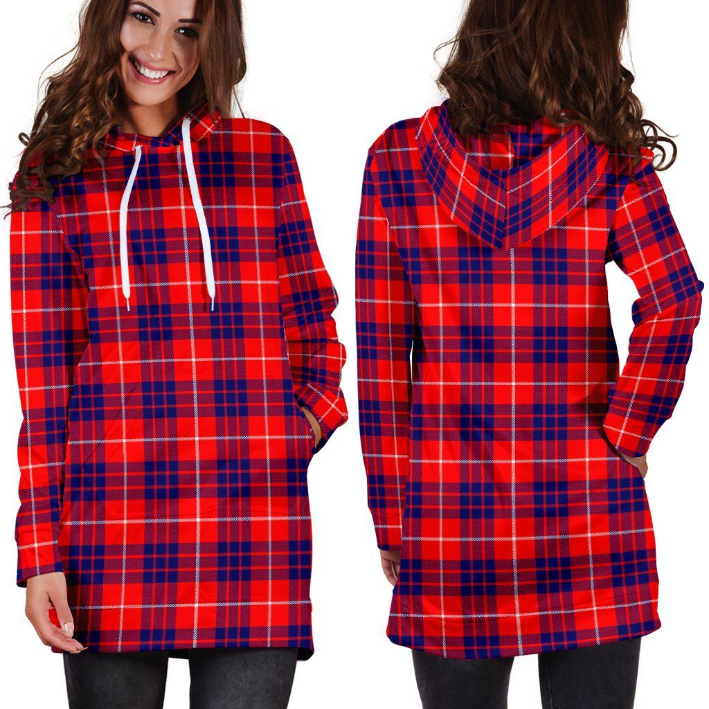 Hamilton Modern Tartan Plaid Hoodie Dress