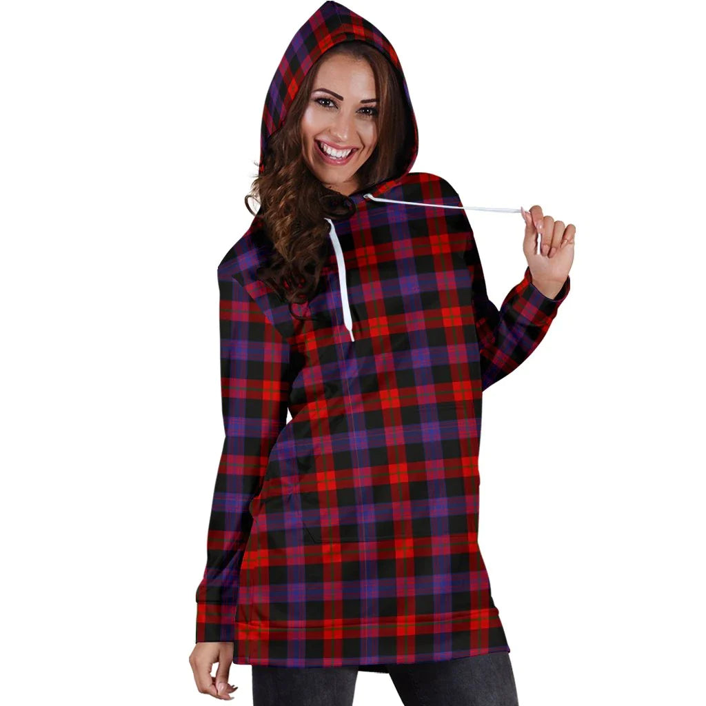 Brown Modern Tartan Plaid Hoodie Dress