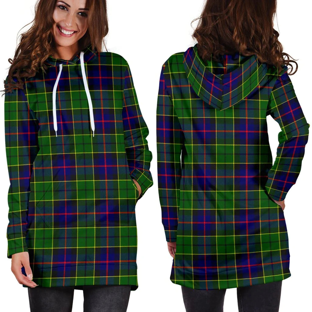 Forsyth Modern Tartan Plaid Hoodie Dress