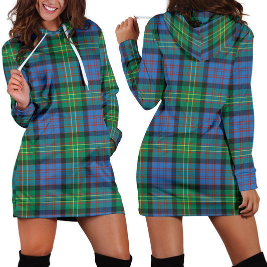 Bowie Ancient Tartan Plaid Hoodie Dress