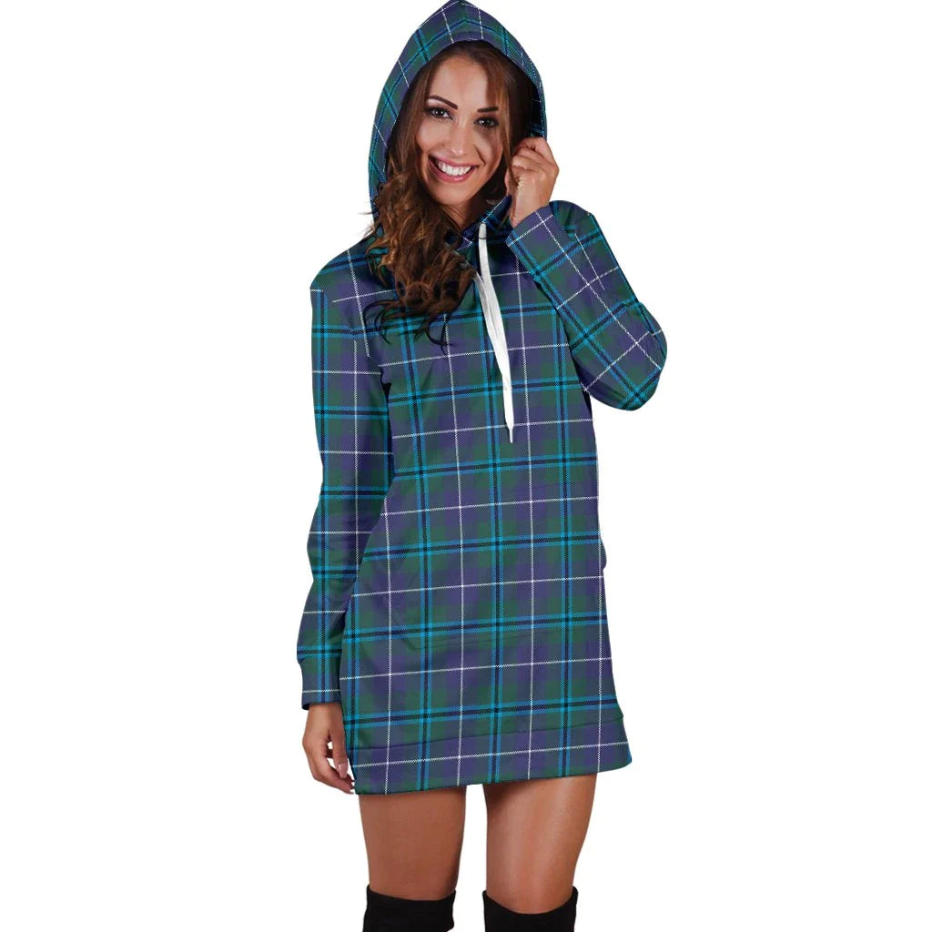 Douglas Modern Tartan Plaid Hoodie Dress