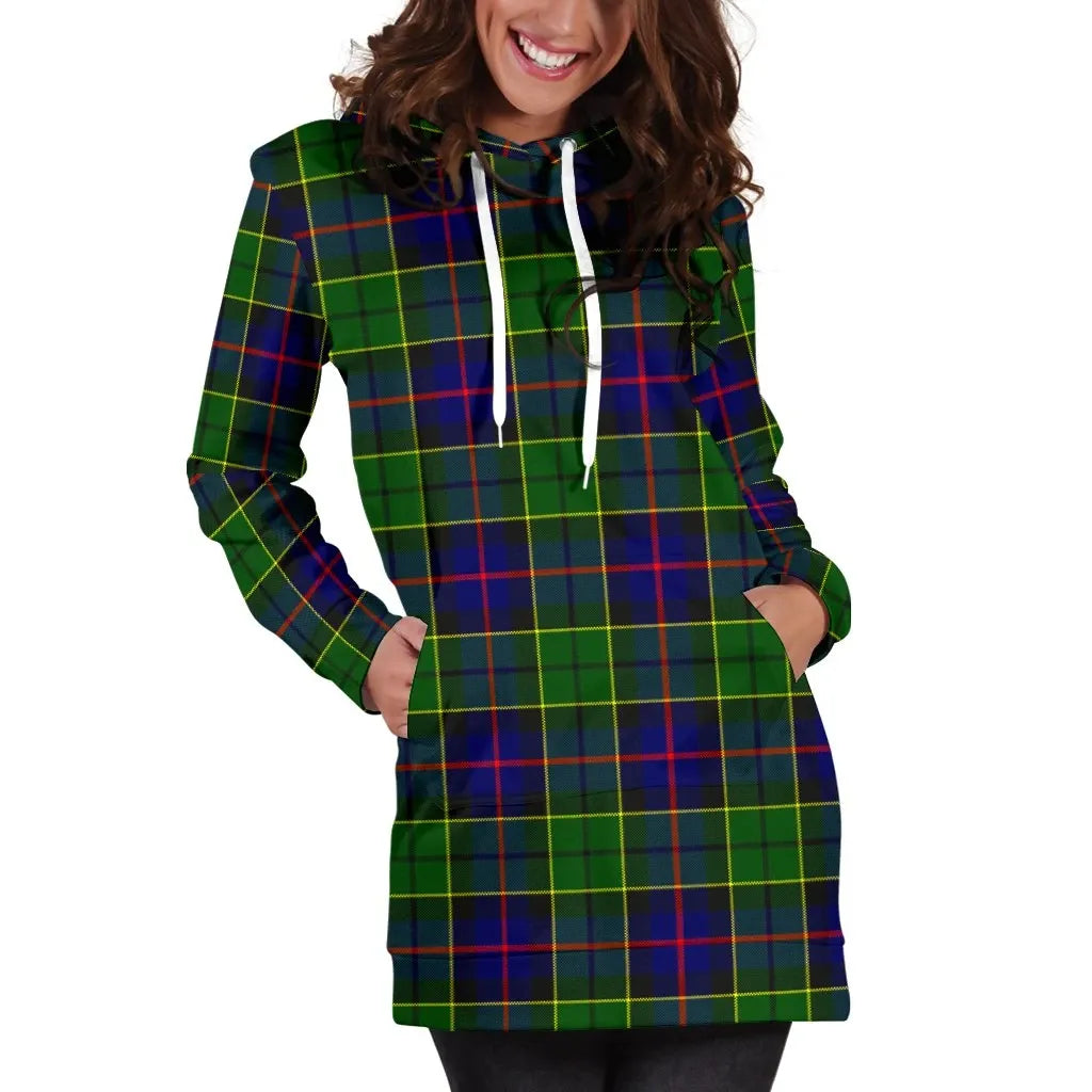 Forsyth Modern Tartan Plaid Hoodie Dress