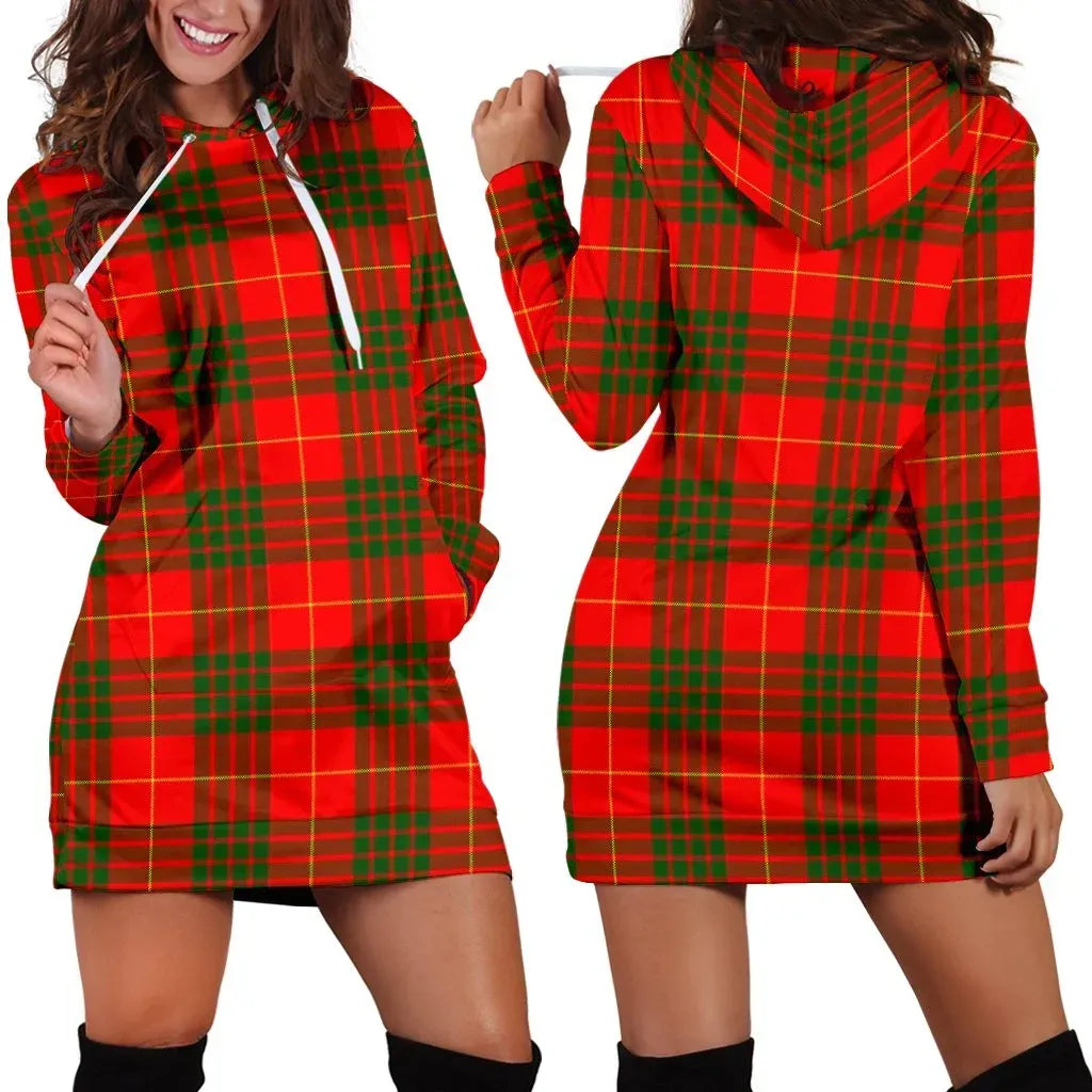 Cameron Modern Tartan Plaid Hoodie Dress