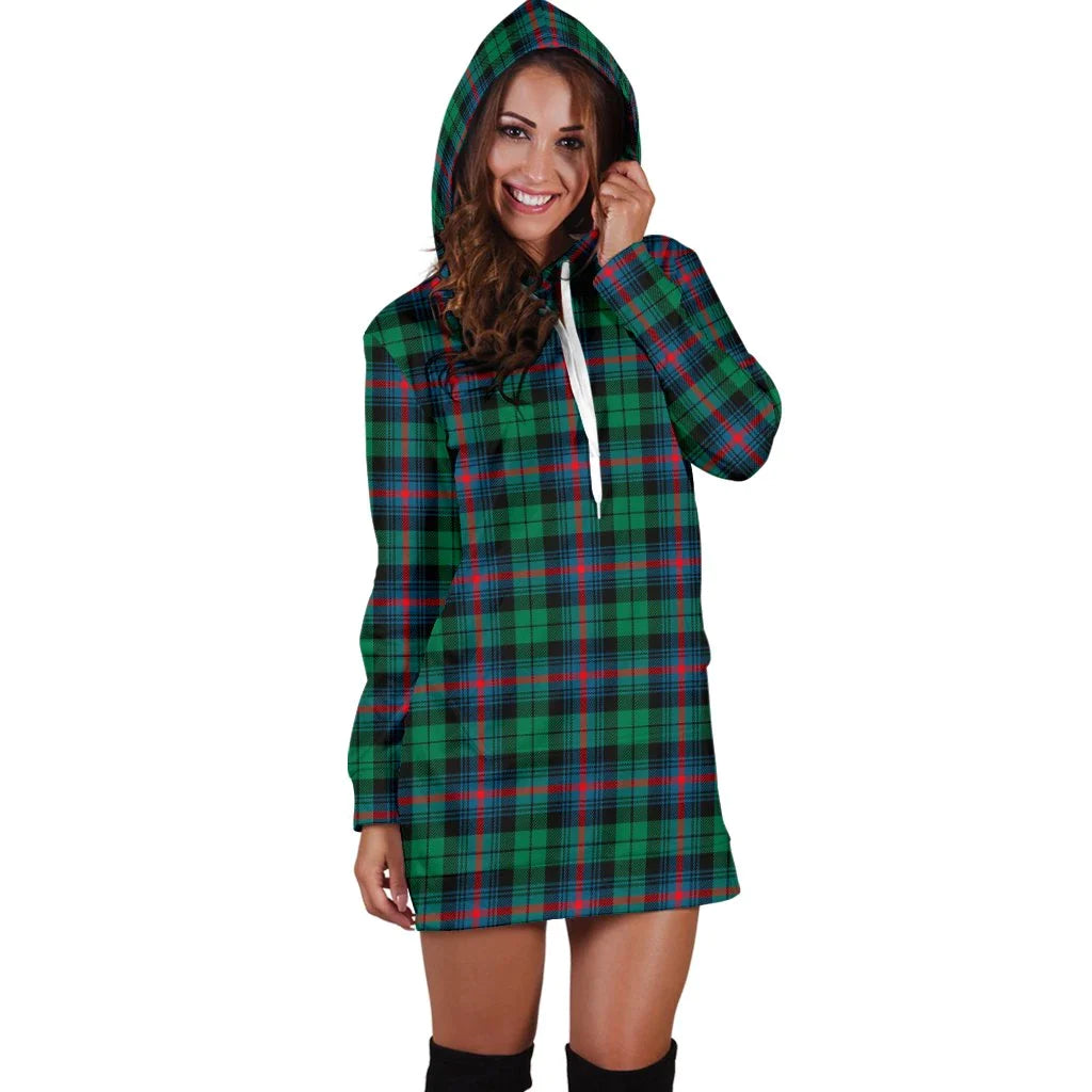 Urquhart Broad Red Ancient Tartan Plaid Hoodie Dress