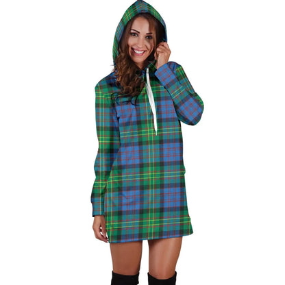 Bowie Ancient Tartan Plaid Hoodie Dress